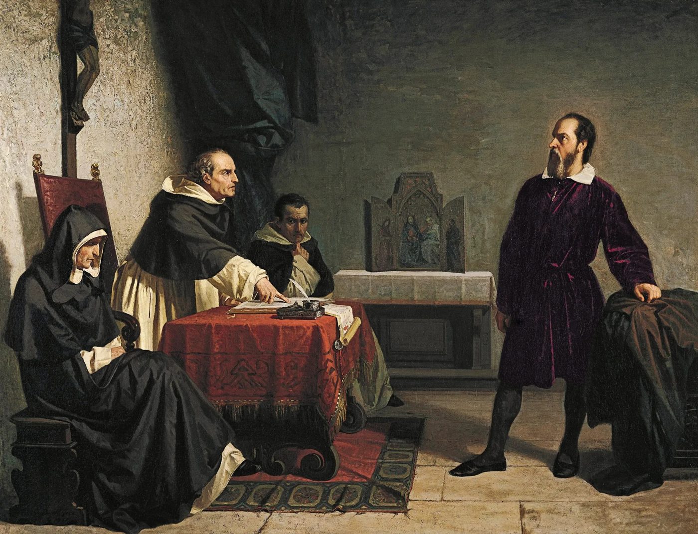 Cristiano Banti, Galileo facing the Roman Inquisition, 1857