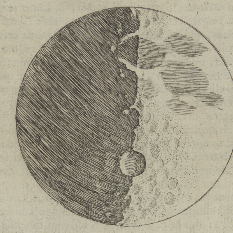 Galileo's etching of the moon, 1610